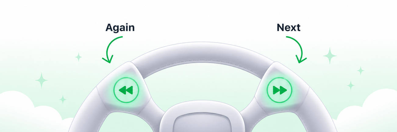 Steering wheel previous and next controls